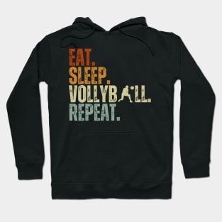 Eat Sleep Volleyball Repeat Kids Adult Retro Vintage Hoodie